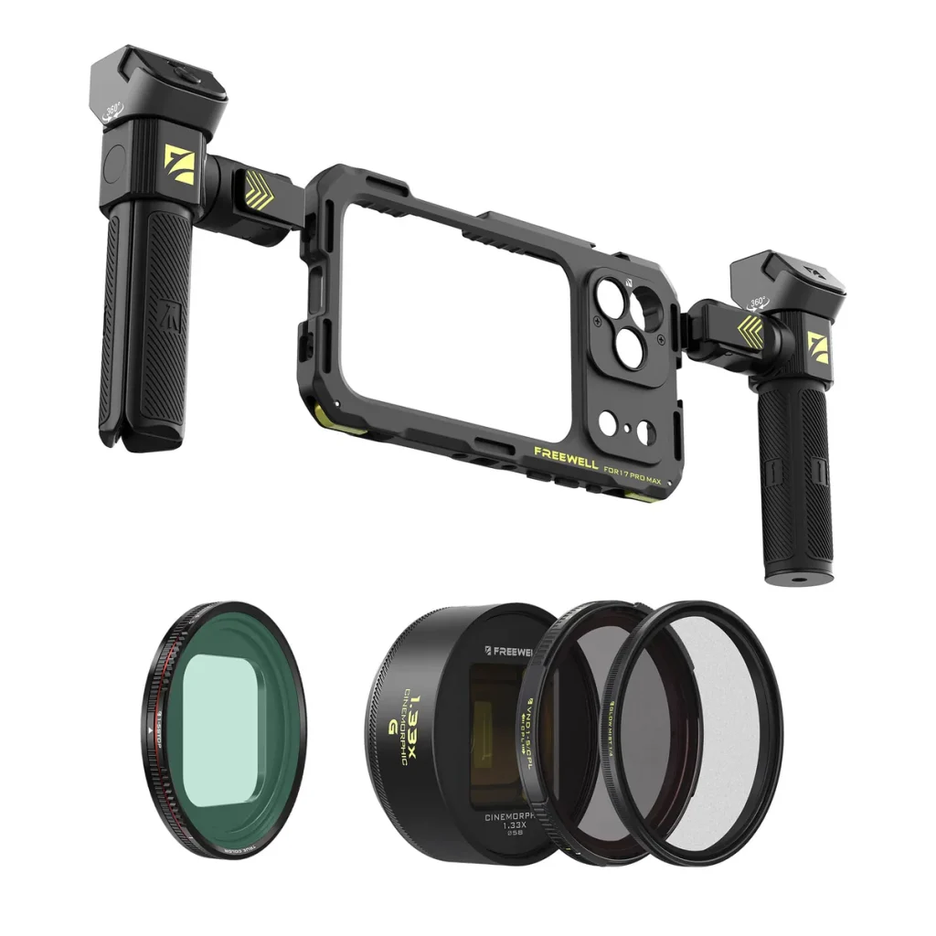 iphone genius rig cine kit iphone 17 pro max gold freewell gear 2376622