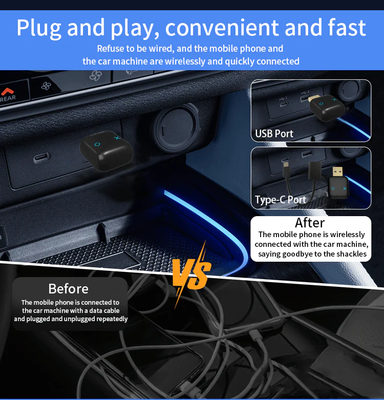 ZHNN Wireless CarPlay Android Auto Mini Adapter image