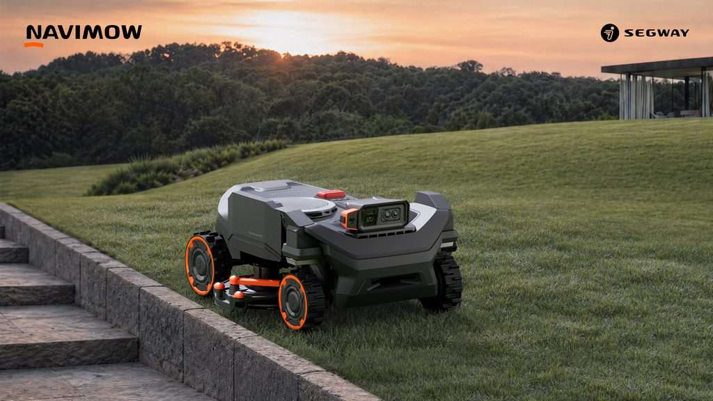 Segway Navimow H5 Pro a IFA 2026 zero edge mowing on uneven terrain